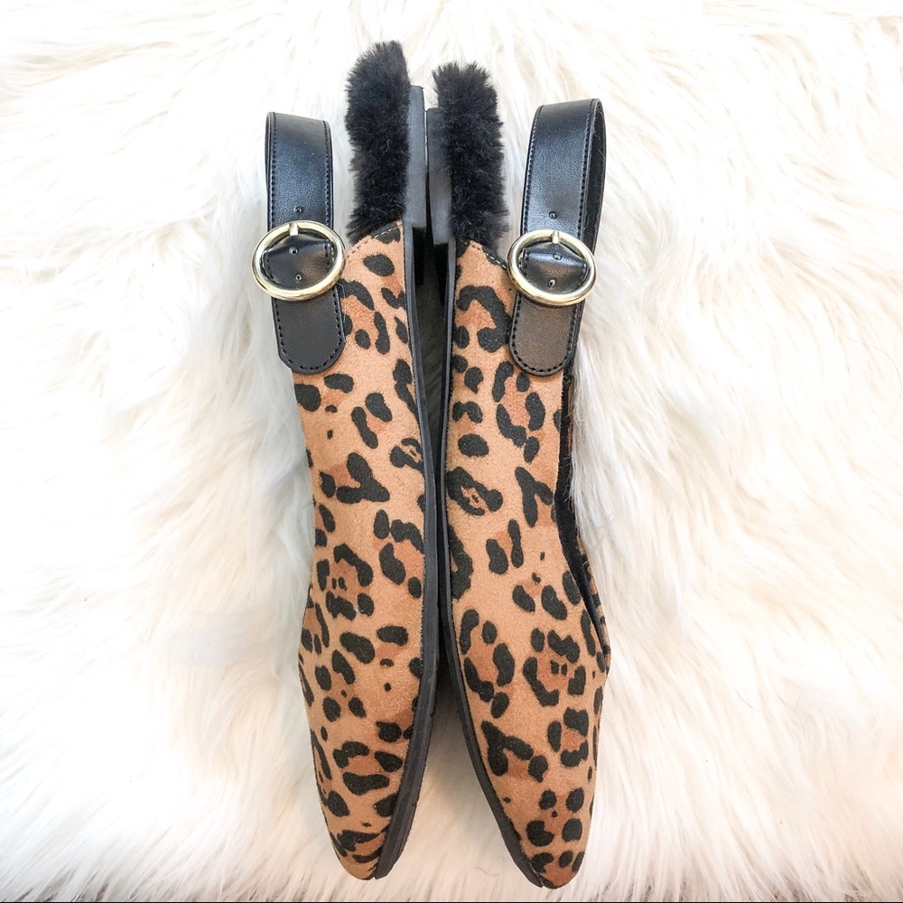 Leopard faux fur flats - Picture 2 of 5